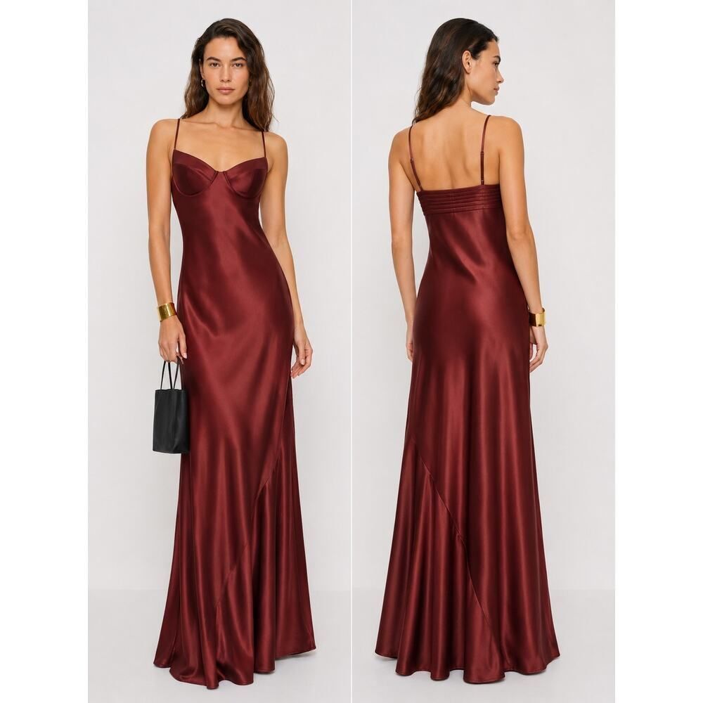 Reformation neva silk dress romance US10